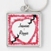 Kontur des roten Herzens mit Pfeil Personalisiert Schlüsselanhänger (Vorne)