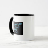 Kontur des schwarzen Panther-W/Blue Tasse (Vorderseite Links)