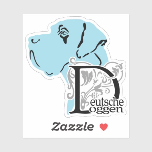 Kontur des Stickertextes Großer Dan Aufkleber (Blatt)