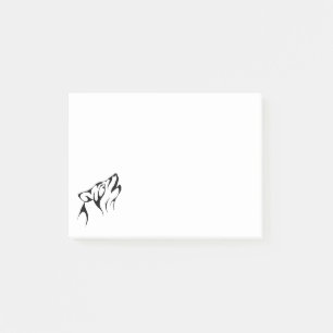 Kontur des Wolfs heulend Post-it Klebezettel