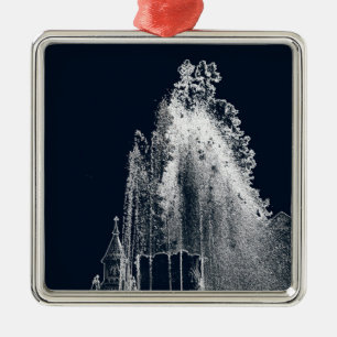 Kontur einer blauen Nacht Silbernes Ornament