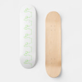 Kontur eines Hasen hellgrün Skateboard (Vorderseite)