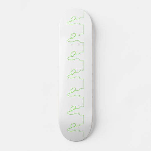 Kontur eines Hasen hellgrün Skateboard (Vorderseite)