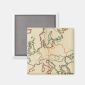 Kontur Europa, Gebirge und Flüsse Magnet (Vorderseite/Rückseite)