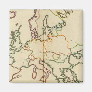 Kontur Europa, Gebirge und Flüsse Magnet