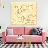 Kontur Europa Leinwanddruck (Insitu (Wohnzimmer))