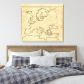 Kontur Europa Leinwanddruck (Insitu (Schlafzimmer))