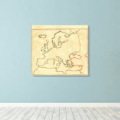 Kontur Europa Leinwanddruck (Insitu (Holzboden))