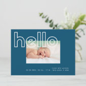 Kontur fett hallo navvin blau weiß, modern ankündigung (Stehend Vorderseite)