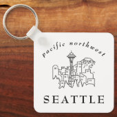 Kontur im Nordwesten der Seattle Skyline Schlüsselanhänger (Vorderseite)
