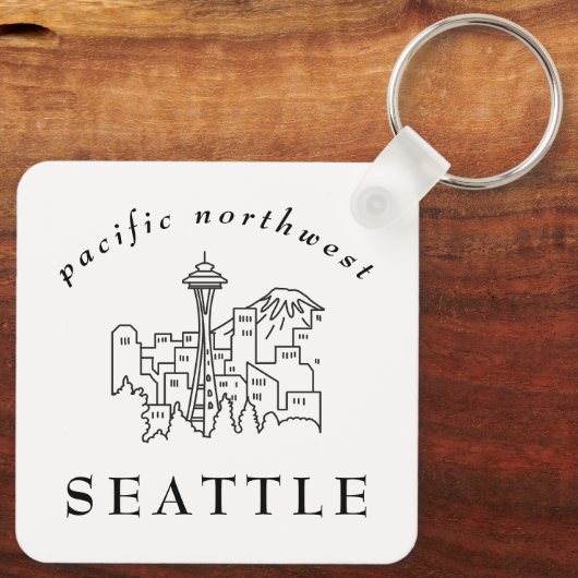 Kontur im Nordwesten der Seattle Skyline Schlüsselanhänger (Rückseite)
