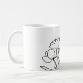 Kontur in Schwarzweiß-Blume Kaffeetasse (Links)