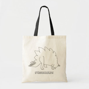 Kontur Kunst Zeichnend - Stegosaurus, Stoffsäcke Tragetasche