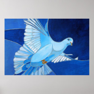 Kontur künstlerische Tauben Kunst, Kultur und Kuns Poster