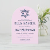 KONTUR LETTERS STAR Arch Custom Bat Mitzvah Einladung (Stehend Vorderseite)