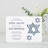 KONTUR LETTERS STAR DAVID Custom BAR Mitzvah Einladung (Stehend Vorderseite)