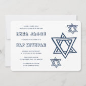 KONTUR LETTERS STAR DAVID Custom BAR Mitzvah Einladung (Vorderseite)