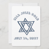 KONTUR LETTERS STAR DAVID Custom Bat Mitzvah Einladung (Rückseite)