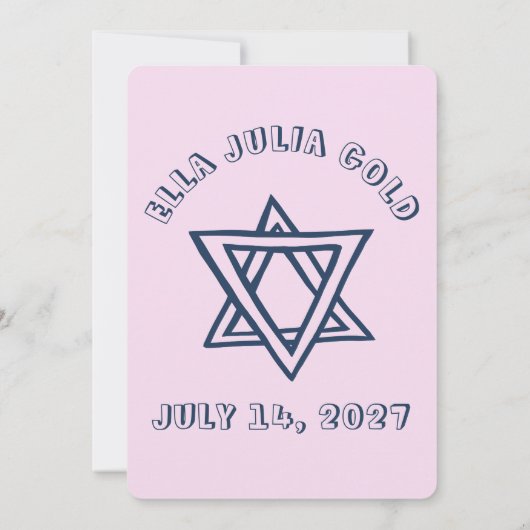 KONTUR LETTERS STAR DAVID Custom Bat Mitzvah Einladung (Rückseite)