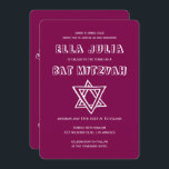 KONTUR LETTERS STAR DAVID Custom Bat Mitzvah Einladung<br><div class="desc">Perfekte Karte, um eine Bar oder Fledermausmitzvah anzukündigen! Handgemachte Kunst für Sie mit dem Stern von David auf der Vorder- und Rückseite! Vollständig anpassbar! Klicken Sie auf "Personalisieren" oben, um den Text zu bearbeiten. Klicken Sie auf "Bearbeiten mit dem Design-Tool", um die Schriftart, Farben und Platzierungen anzupassen und das Design...</div>