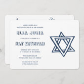KONTUR LETTERS STAR DAVID Custom Bat Mitzvah Einladung (Vorne/Hinten)