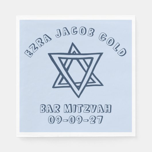 KONTUR LETTERS STAR DAVID Custom Bat Mitzvah Serviette (Vorderseite)