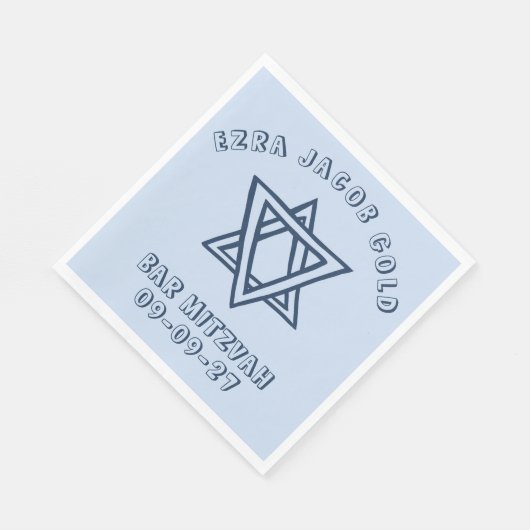 KONTUR LETTERS STAR DAVID Custom Bat Mitzvah Serviette (Ecke)