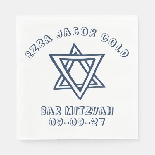 KONTUR LETTERS STAR DAVID Custom Bat Mitzvah Serviette (Vorderseite)