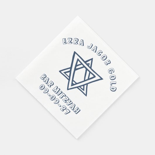 KONTUR LETTERS STAR DAVID Custom Bat Mitzvah Serviette (Ecke)