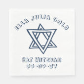 KONTUR LETTERS STAR DAVID Custom Bat Mitzvah Serviette (Vorderseite)
