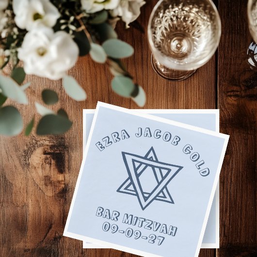 KONTUR LETTERS STAR DAVID Custom Bat Mitzvah Serviette
