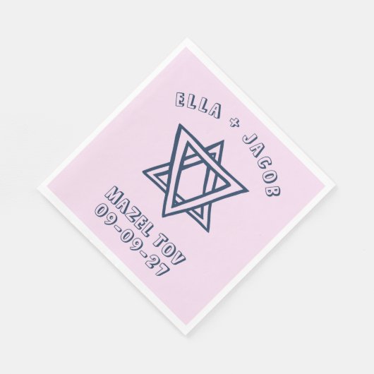 KONTUR LETTERS STAR DAVID Custom JEWISH Wedding Serviette (Ecke)