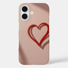 Kontur Minimalistisches Herz iPhone 16 Hülle