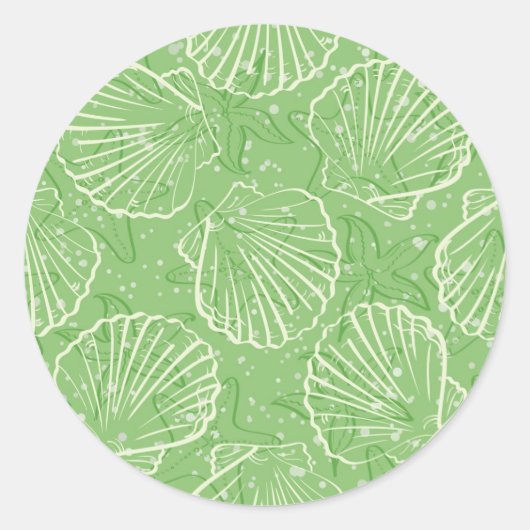 Kontur-Muscheln Runder Aufkleber (Vorderseite)