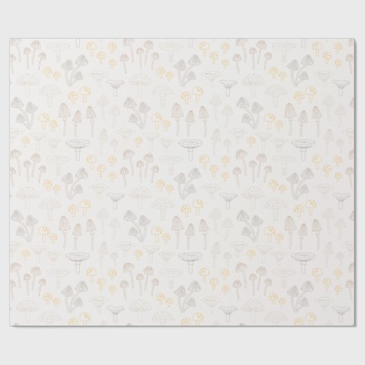 Kontur Mushroom-Muster in Erdtönen Geschenkpapier (Flach)