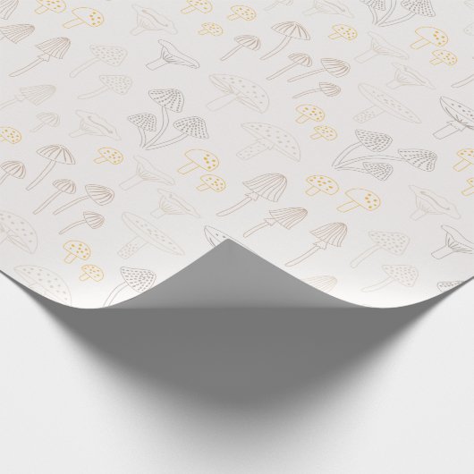 Kontur Mushroom-Muster in Erdtönen Geschenkpapier (Ecke)