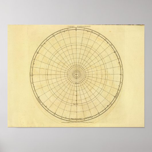 Kontur Nördliche Hemisphäre Poster (Vorne)