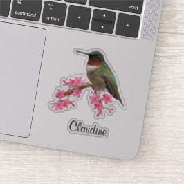 Kontur Rosa Blume & Hummingbird Vinyl Stickers Aufkleber
