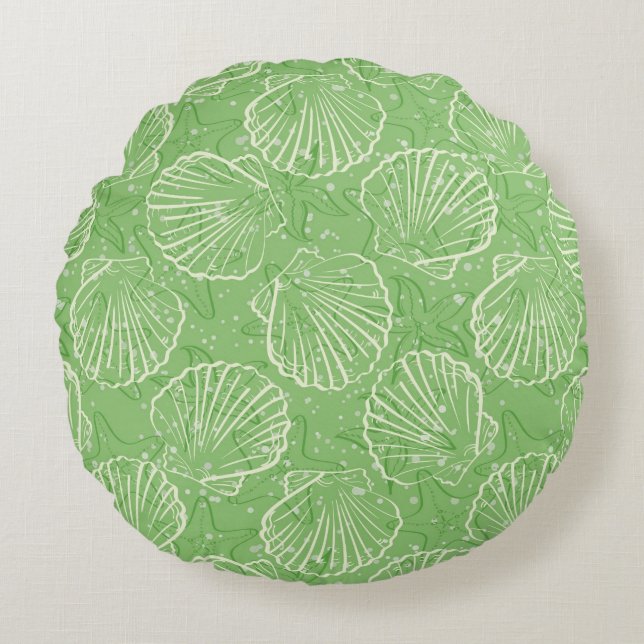 Kontur Seashells Rundes Kissen (Vorderseite)