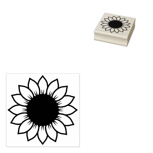 Kontur Sonnenblumen Silhouette Art Gummi Briefmark Gummistempel (Stempel)