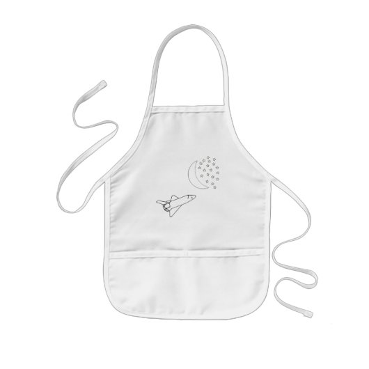 Kontur Stars Moon Space Farbe Shuttle Schürze (Vorne)