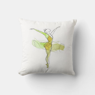 Kontur Stroke Dancing Yellow Ballerina Studio Kissen