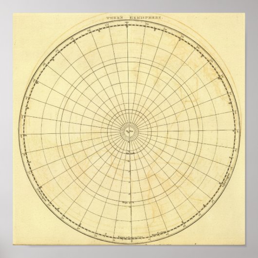 Kontur Süd-Hemisphäre Poster (Vorne)