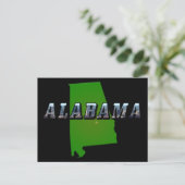 Kontur und Bildtext von Alabama Postkarte (Stehend Vorderseite)