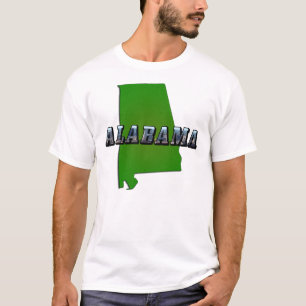 Kontur und Bildtext von Alabama T-Shirt
