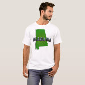 Kontur und Bildtext von Alabama T-Shirt (Vorne ganz)