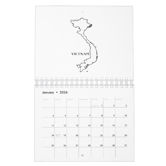 Kontur Vietnam Kalender (Jan 2026)