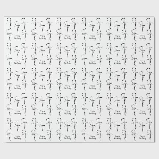 Kontur von Back and Spine Customize Wrapping Paper Geschenkpapier (Flach)