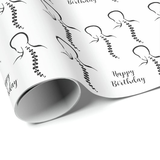 Kontur von Back and Spine Customize Wrapping Paper Geschenkpapier (Rolleneckpunkt)