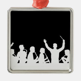 Kontur von Leiter- und Bandweiß auf Schwarzem Ornament Aus Metall